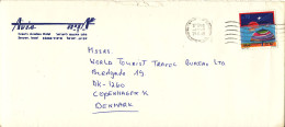 Israel Air Mail Cover Sent To Denmark 19-6-1989 Single Franked - Covers & Documents