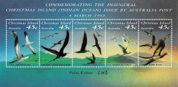 CHRISTMAS ISLAND 1993 Mi BL 7 MARINE BIRDS MINT MINIATURE SHEET ** - Marine Web-footed Birds