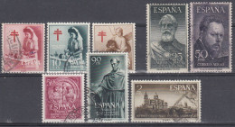 ESPAÑA 1953 Nº 1121/1128 AÑO COMPLETO USADO, 8 SELLOS - Años Completos