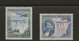 Rhodesia & Nyasaland, 1955, SG  16 - 17, Mint, Lightly Hinged - Rhodésie & Nyasaland (1954-1963)