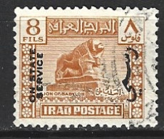 IRAK. Timbre De Service Oblitéré De 1942. Lion De Babylone. - Archéologie