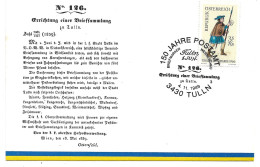 0408a: Jubiläumsbeleg 150 Jahre Postamt 3430 Tulln, Sonderstempel 4.11.1989 - Tulln