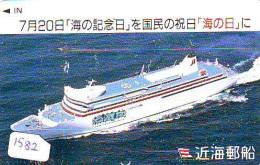 Télécarte JAPON *   BATEAU * PHONECARD JAPAN * SHIP (1582) TK *  SCHIFF * Schip * Boot * Barco - Boten