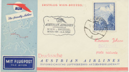 ÖSTERREICH 4.4.1959, AUA Erstflug „WIEN – BRÜSSEL“ - Primi Voli