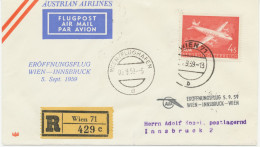 ÖSTERREICH 5.9.1959, AUA R-Erstflug „WIEN – INNSBRUCK“ - Premiers Vols