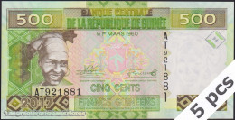 DWN - GUINEA P.47b - 500 Francs 2017 UNC - Various Prefixes - DEALERS LOT X 5 - Guinée