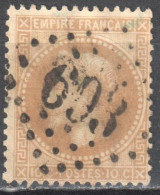 France 1862 Napoleon III - Mi.27 - 10c - Used - Oblitéré - 1863-1870 Napoléon III Lauré