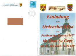 0412o: Heimatbeleg 7011 Siegendorf, Einladung Ferdinandus- Orden 2023 - Eisenstadt
