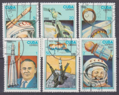 1986 Cuba 3005-3010 Used 25 Years Of Space Exploration - Amérique Du Nord