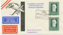 ÖSTERREICH 1960 AUA Erstflug „SALZBURG - KLAGENFURT“ - Zwischenetappe Des Fluges Frankfurt/M. – Salzburg – Klagenfurt - Primi Voli