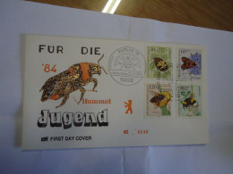 GERMANY  BERLIN  COVER  1984 FDC  INSECTS BEES BUTTERFLIES - Abeilles