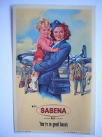 Avion / Airplane / SABENA  / With Sabena You're In Good Hands / Size : 7X11cm - Baggage Labels & Tags