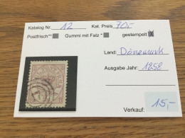 Dänemark 1858 Gestempelt - Gebraucht