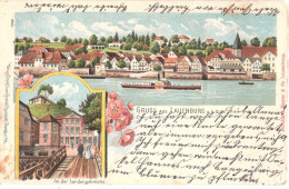 LAUENBURG An Elbe Color Lithographie Rad Dampfer An Der Landungsbrücke Gelaufen 26.4.1906 Nach Hamburg - Lauenburg