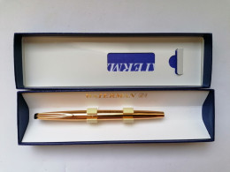 PENNA STILOGRAFICA WATERMAN PARIS PLACCATA ORO 2000 PENNINO ORO 18 K - Lapiceros