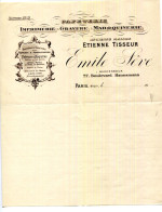 FACTURE.PARIS.IMPRIMERIE.GRAVURE.MAROQUINERIE.EMILE SEVE 77 BOULEVARD HAUSSMANN. - Imprenta & Papelería