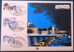 1988 France Georges Simenon Suisse Belgique France Entier Postal Carte Maximum 1er Jour Cachet Spécial Sonderstempel - Collections (sans Albums)