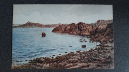 THE ISLAND AND CARTHEW POINT ST IVES OLD COLOUR ART POSTCARD ARTIST SIGNED A. R. QUINTON ARQ SALMON NO 3696 - Quinton, AR