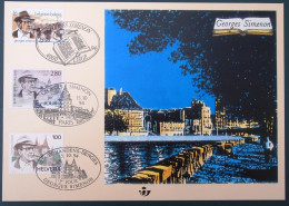 1988 France Georges Simenon Suisse Belgique France Entier Postal Carte Maximum 1er Jour Cachet Spécial Sonderstempel - Collections (sans Albums)