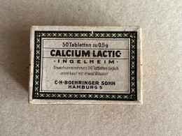 Medicine Medizin Médecine - Germany Deutschland - Calcium Lactic Boehringer Hamburg - Cardboard Box With Advertisement - Medical & Dental Equipment