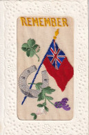 Brodée Patriotique Guerre 14 Remember British Flag Drapeau  Fer à Cheval  . Embroidered Silk WWI Lucky Charm Shoehorse - Bordados