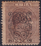 Cuba 1883 Sc 117 Ed 82 MH* Toned Damage At Top - Cuba (1874-1898)