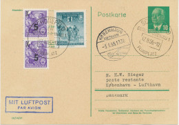 DDR 17.8.1955, Übernahme Des Flugplatzes SCHÖNEFELD über BERLIN-GRÜNAU 1 Durch Die Neugegründete Deutsche Lufthansa Ost - Covers & Documents