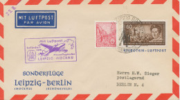 DDR 8.9.1955, Leipziger Herbst-Messe Sonderflug „LEIPZIG-MOCKAU – BERLIN (SCHÖNEFELD)“ (HLI/17 / Dah.19b) - Lettres & Documents
