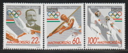 HONGRIE - N°3511/3 ** (1995) Comité Olympique - Unused Stamps