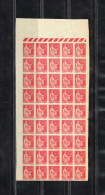 FRANCE Type PAIX 50 Cts Rouge, Timbre Non Dentelé En Planche De 45 Tbs / FAUX DE SAMOREAU - Neufs