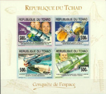 Tchad 2014, Space History, 4Val In BF IMPERFORATED - Tchad (1960-...)