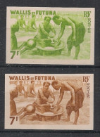 WALLIS ET FUTUNA - 1957-61 - N°Yv. 157B - Kaua 7f - 2 Essais Non Dentelé / Imperf. Essays - Neuf Luxe ** / MNH - Unused Stamps