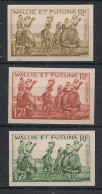 WALLIS ET FUTUNA - 1957-61 - N°Yv. 158A - Danseuses 17f - 3 Essais Non Dentelé / Imperf. Essays - Neuf Luxe ** / MNH - Unused Stamps