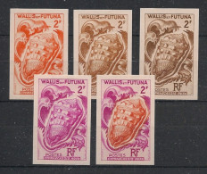 WALLIS ET FUTUNA - 1962-63 - N°Yv. 164 - Coquillage - 5 Essais Non Dentelé / Imperf. Essays - Neuf Luxe ** / MNH - Nuovi