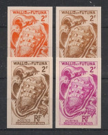 WALLIS ET FUTUNA - 1962-63 - N°Yv. 164 - Coquillage - 4 Essais Non Dentelé / Imperf. Essays - Neuf Luxe ** / MNH - Unused Stamps