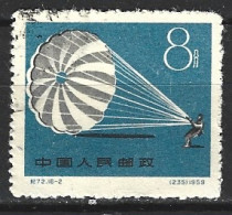 CHINE. N°1254 De 1959 Oblitéré. Parachutisme. - Paracaidismo