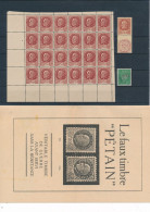 HK-480: FRANCE: Lot Avec  FAUX PETAIN , Bloc De 24 Notice + Expo Bruxelles + ....lib Nancy - Unused Stamps