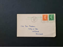 Esperanto-Postkarte, Adressiert Nach DK, Abgesendet Aus Exeter UK, 19.2.1953 - Esperanto