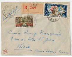 Lettre Recommandée De LOME Pour La France 1957 - Storia Postale