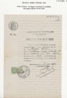 FISCAUX FRANCE DOCUMENT 1933  Serie Unifiée N°32 5F Vert - Andere & Zonder Classificatie