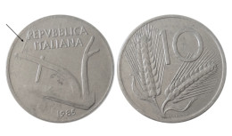 ERRORE !!! 10 LIRE 1985 BARRETTE DI METALLO IN RILIEVO !!! - 10 Liras