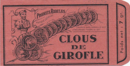 33842# SACHET CLOUS DE GIROFLE PRODUITS RABELAIS POIDS NET 7 Gr EPICE - Materiaal En Toebehoren