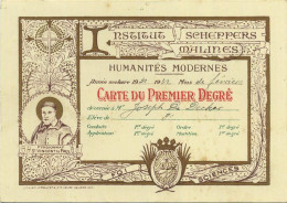 Mechelen - Malines     : Carte D'honneur - Erekaart  1932   :  Institut Scheppers - Malines