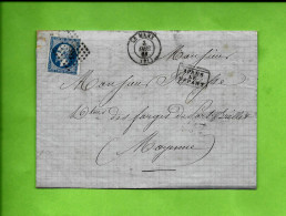 1861  LAC LE MANS SARTHE TIMBRE Empire Oblitéré P.c. 1855  Non Dentelé Pour  Forges De Port Brillet Près Laval Mayenne - 1849-1876: Periodo Clásico