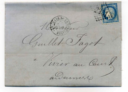 T17 GARE DE CHARLEVILLE + Losange GC 2351 ( Correspondnat à MEZIERES / Dept 7 Ardennes / 1873 / Ecrite De HARAUCOURT - 1849-1876: Période Classique
