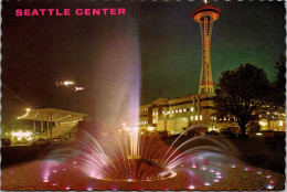 Washington Seattle Center International Fountain At Night - Seattle