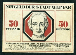 NOTGELD : STADT WEIMAR - 50 PFENNIG - Unclassified