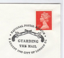 1995 GUNS - DUELING PISTOL - Cover GUARDING The MAIL EVENT  GB Stamps Post Gun - Tir (Armes)