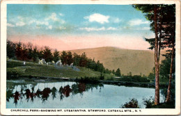 New York Catskills Stamford Churchill Park Showing Mount Utsayantha 1921 - Catskills