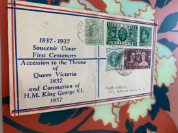 UK  Postally Used FDC 1937 Coronation From HK - Other & Unclassified